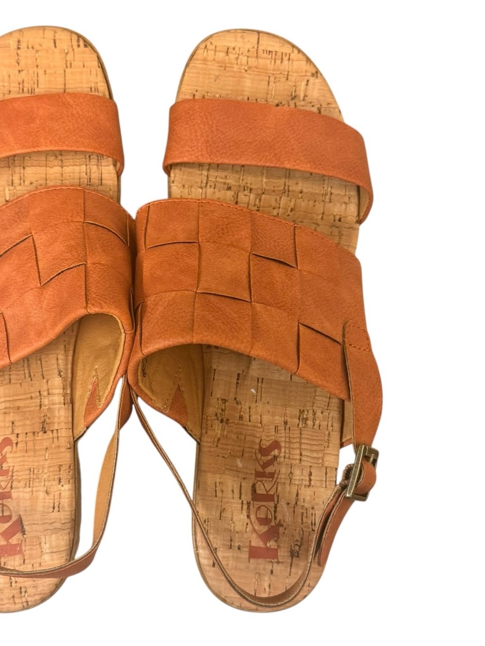 Kork-Ease Orange Woven Platform Sandals faux leather Sz 8 New without tag - Picture 5 of 9